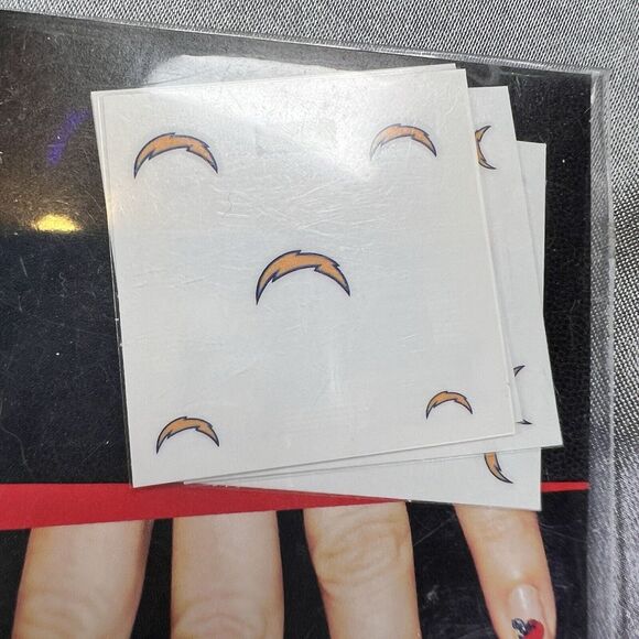 Los Angeles Chargers NFL 4-Pack Fingernail Tattoos - WinCraft Sports - FAST SHIP - Picture 2 of 5